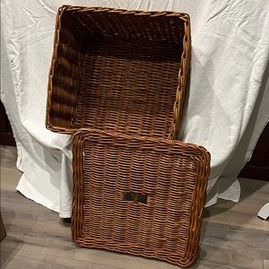 Source Unknown Rich Brown Woven Basket Set